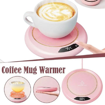 Shinehalo Mug Warmer Coaster for Desk Smart Cup Warmer with 3 Temperature Settings & Touch Screen Switch, Electric Beverage Warmer for Heating Coffee/Water/Milk/Tea/Hot Chocolate & More - Imported from UK